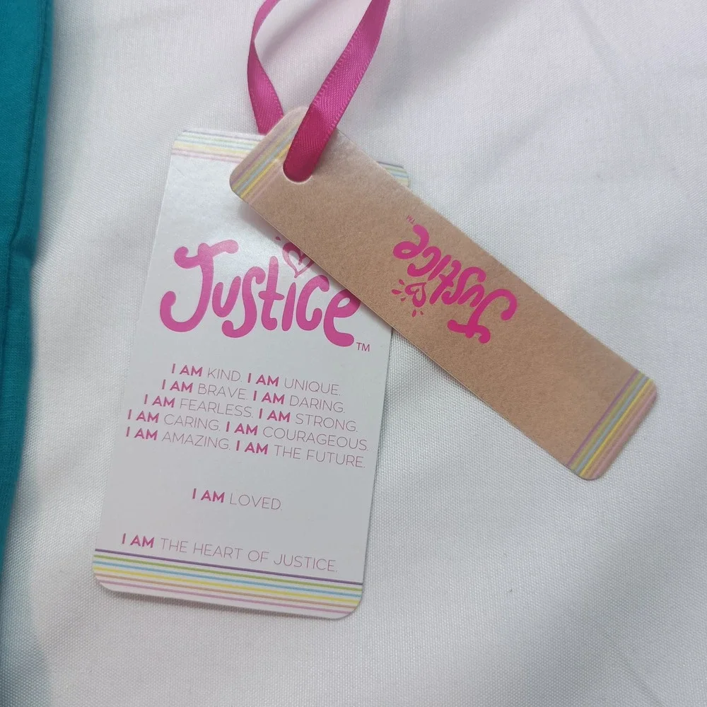 Justice Girls Varsity 2004 Graphic T-Shirt Teal Green Short Sleeve Size L 12/14
